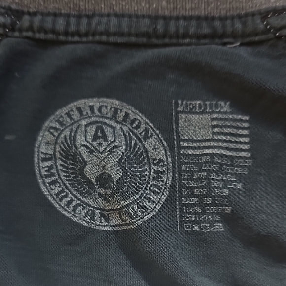 Affliction Womens Gray and White Skull 3/4 Sleeve Tee - Picture 3 of 3